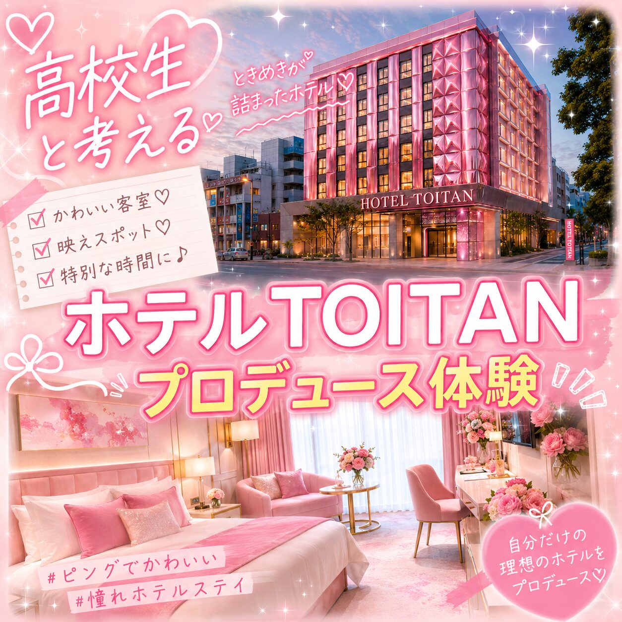 【＃かわいい＃推せる＃泊まりたい！JK発想のホテル企画✨】体験型の講義「Z世代のホテルづくり講座」開催中！