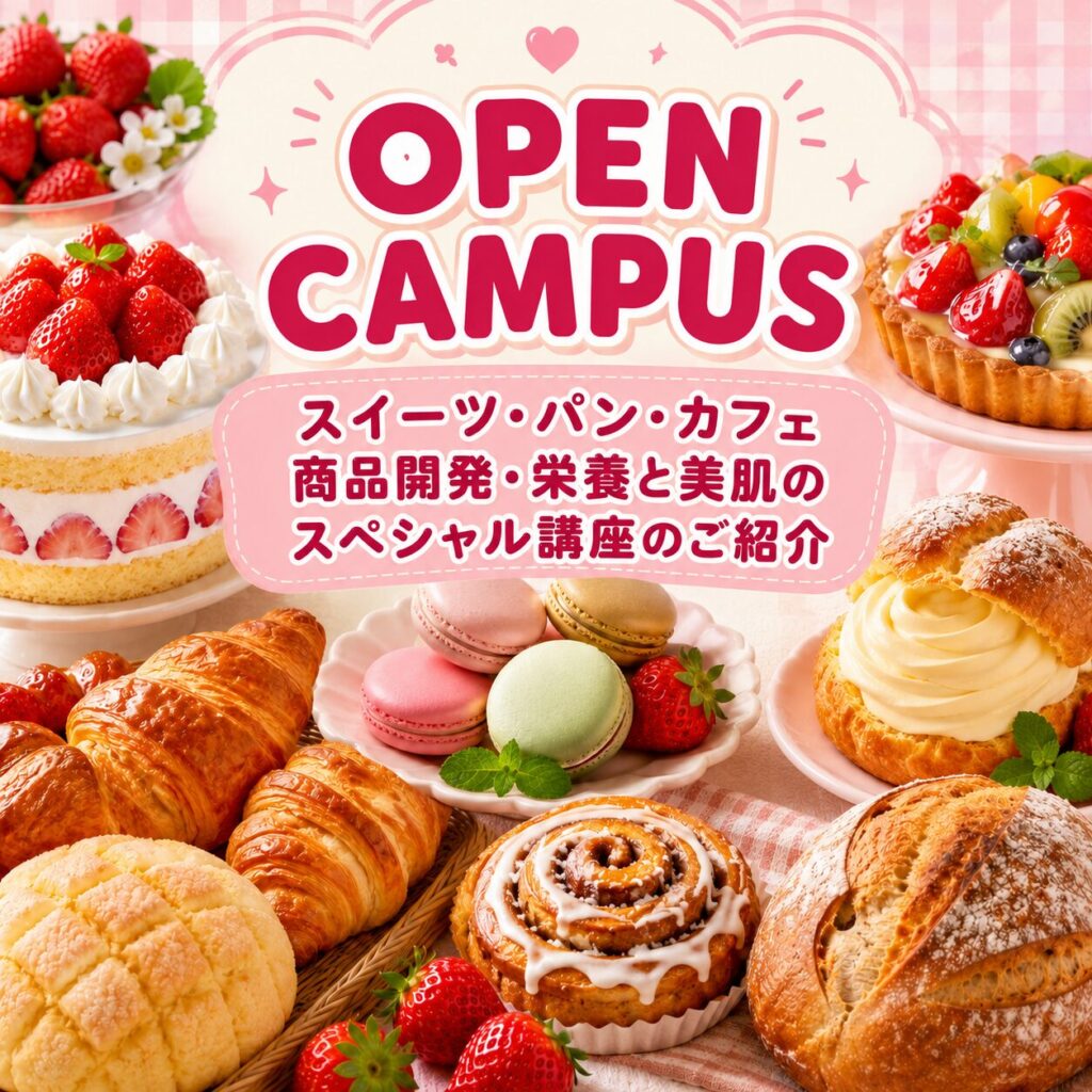 8月開催『スイーツ・パン・カフェ・商品開発・栄養と美肌』のフード系スペシャル講座のご紹介